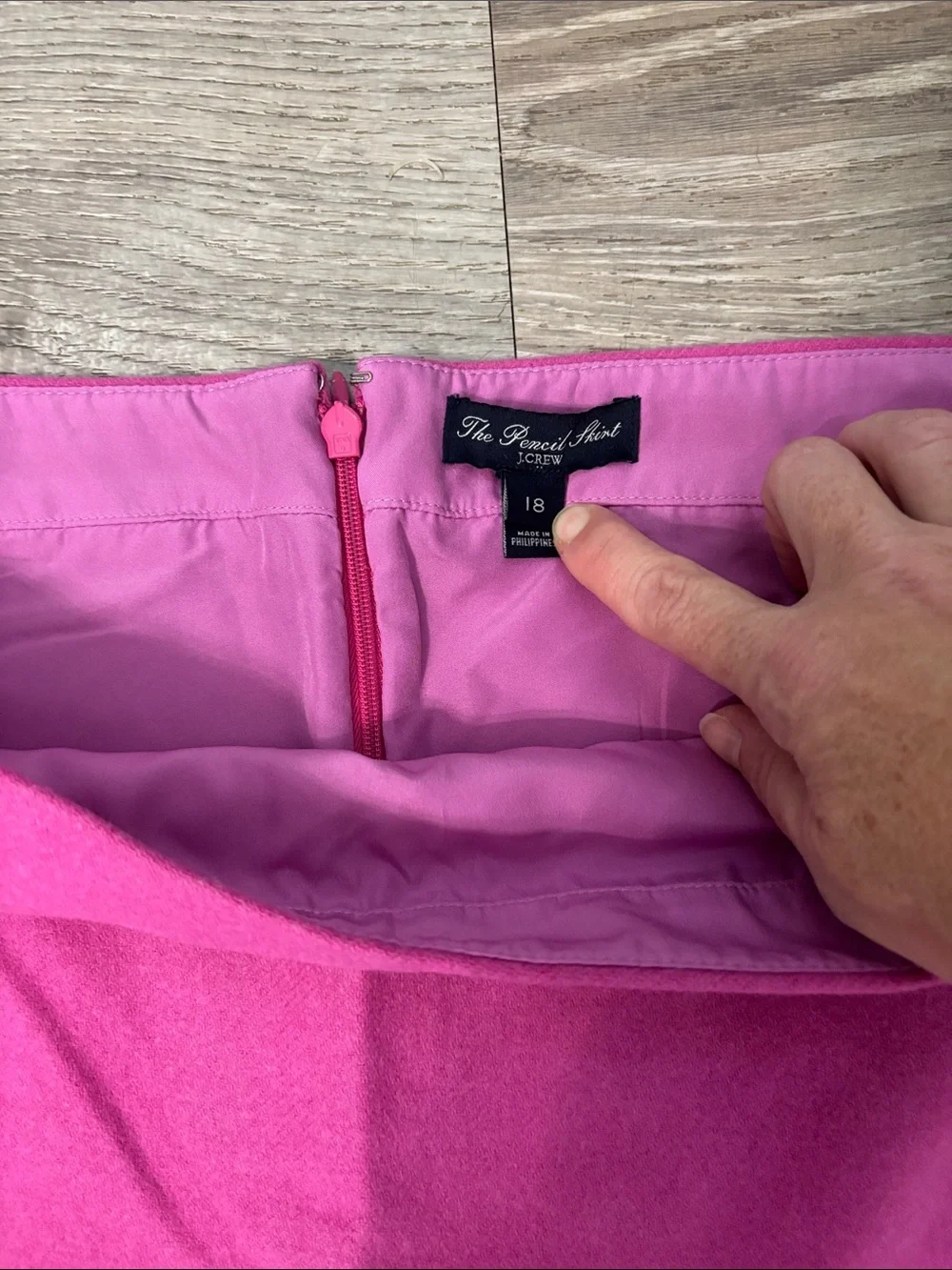 J Crew Women’s Wool Blend Pencil Skirt Size 18 Pink Business Office Slit